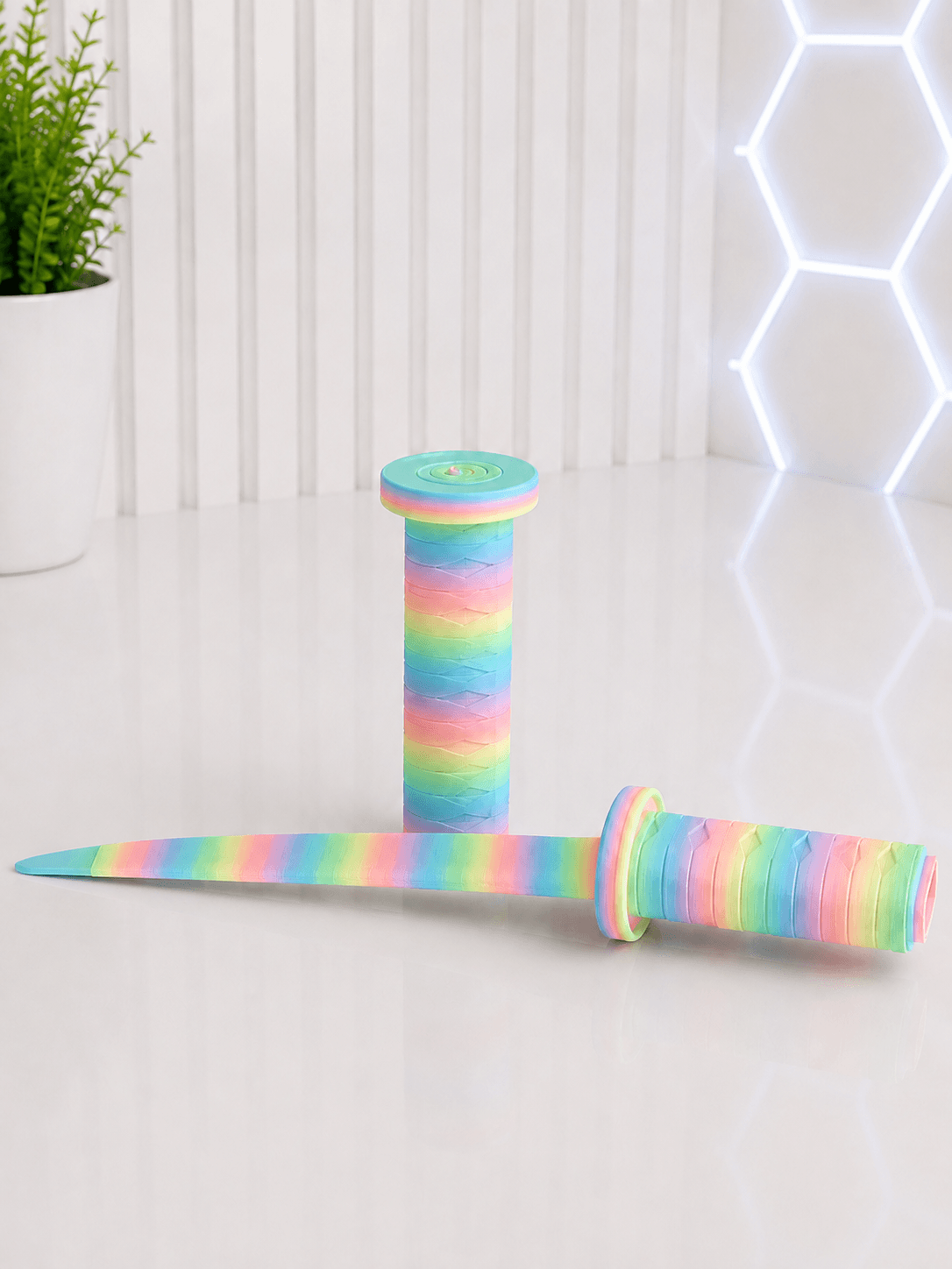 Pastel Gökkuşağı Uzayan Kılıç